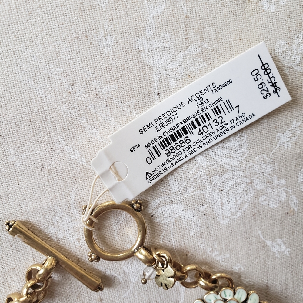 Lucky Brand Vintage Brass Enamel Flower Bracelet - Picture 6 of 6
